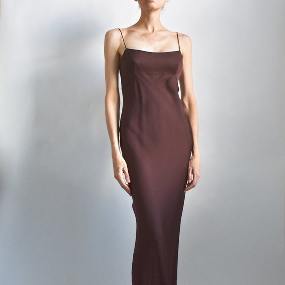 *SOLD* GUCCI 100% SILK Spaghetti Minimal Slip Maxi Gown - Picture 2 of 13